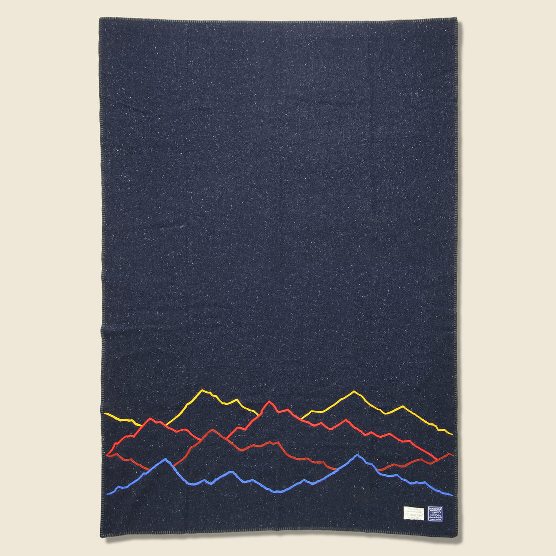 Fort Lonesome Mountain Landscape Small Utility Blanket - Navy