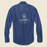 Red Headed Stranger Western Shirt - Dark Wash - Future Vagabond - STAG Provisions - Tops - L/S Woven - Solid
