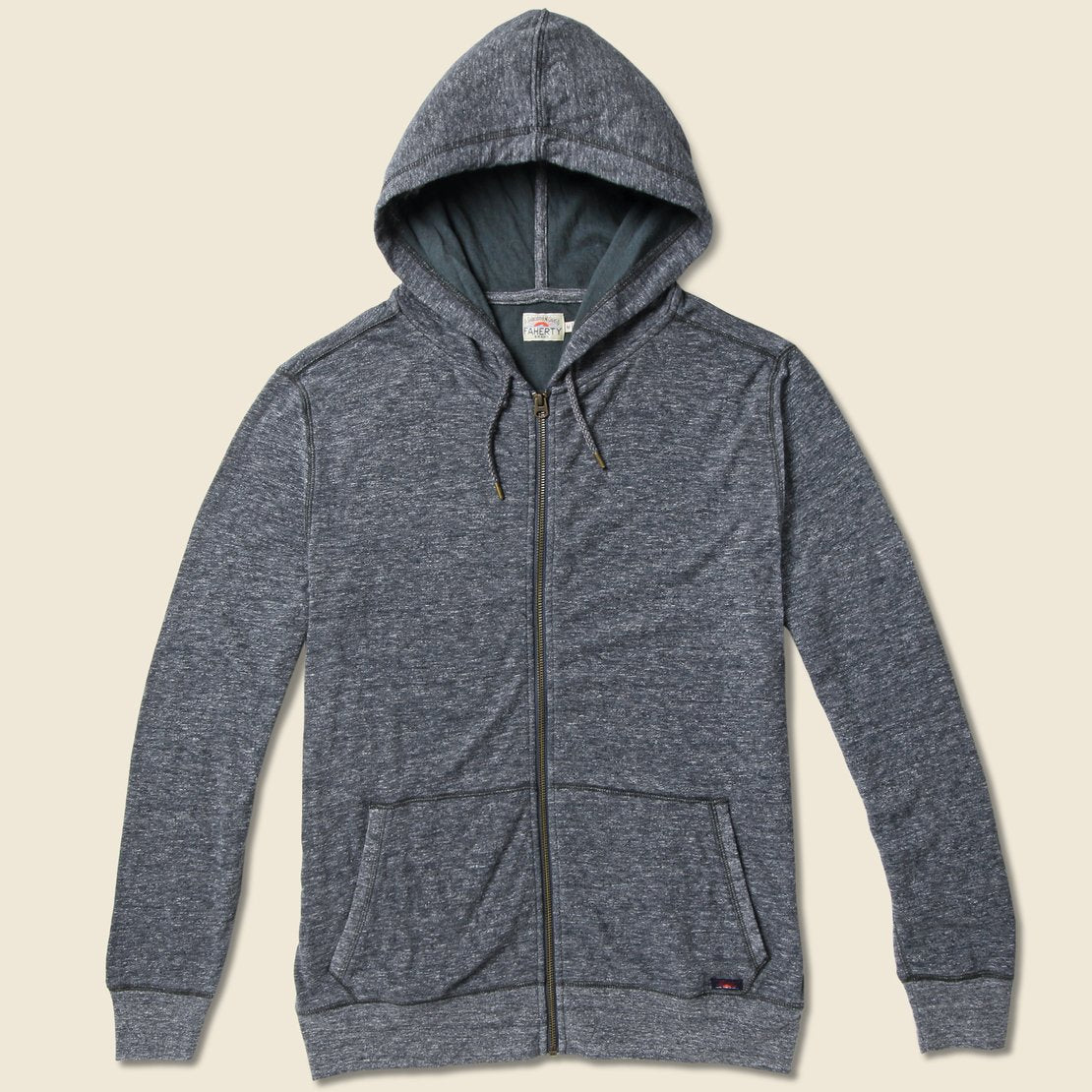 Dual Knit Zip Hoodie - Washed Black - Faherty - STAG Provisions - Tops - Fleece / Sweatshirt