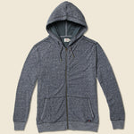Dual Knit Zip Hoodie - Washed Black - Faherty - STAG Provisions - Tops - Fleece / Sweatshirt