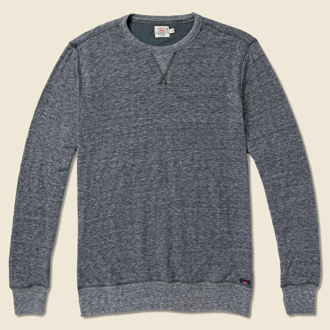 Faherty Dual Knit Crew Sweatshirt - Washed Black