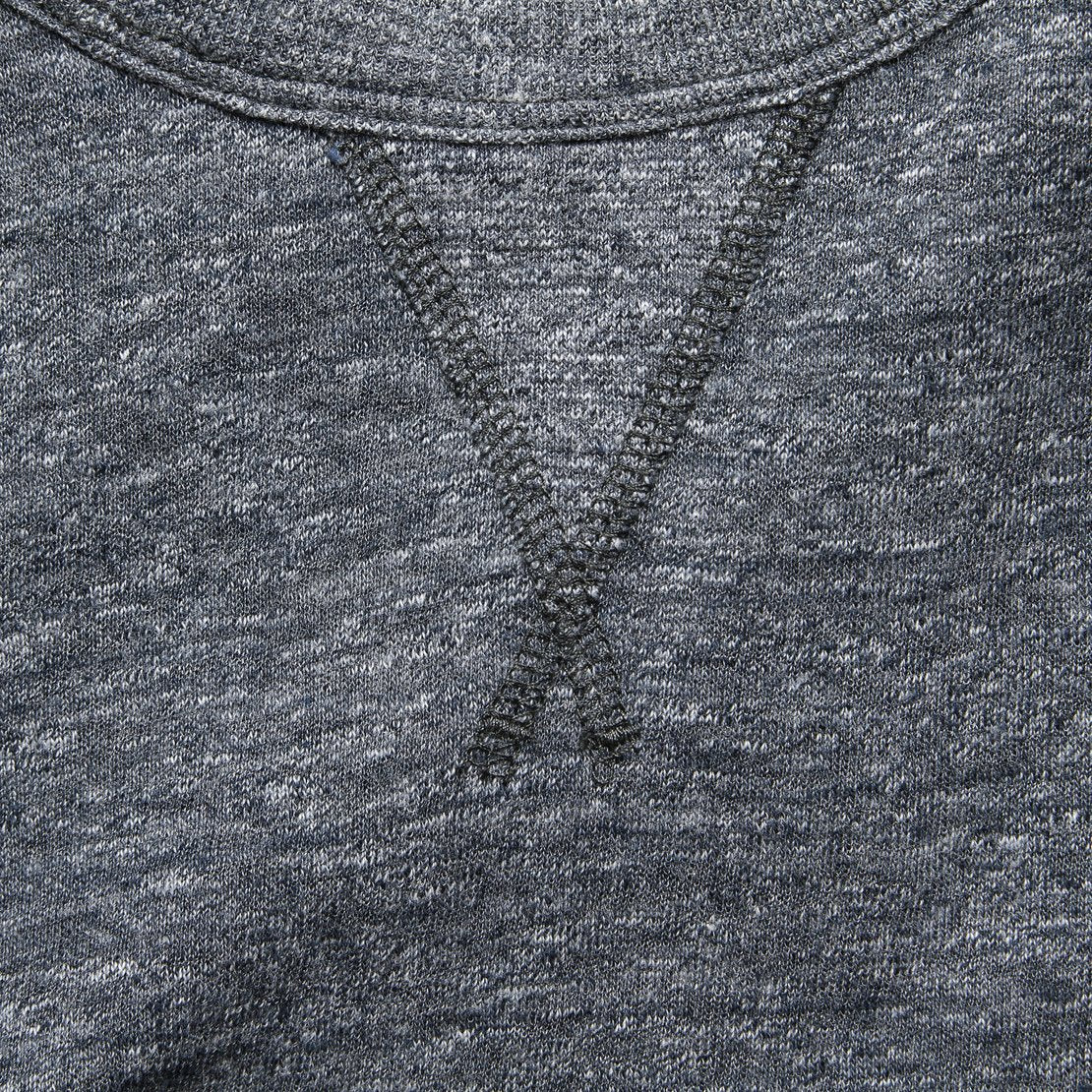 Dual Knit Crew Sweatshirt - Washed Black