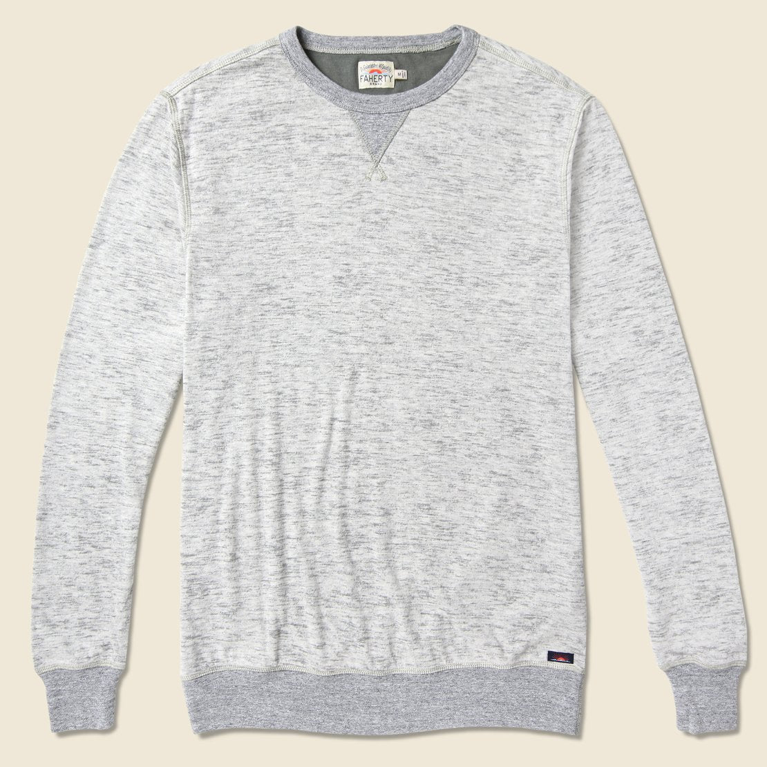 Faherty Dual Knit Crew Sweatshirt - Athletic Grey