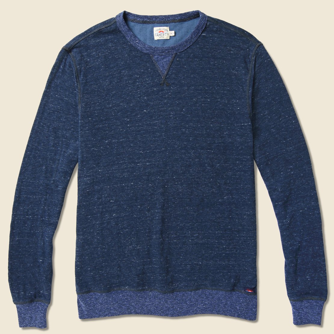 Dual Knit Crew Sweatshirt - Navy - Faherty - STAG Provisions - Tops - Fleece / Sweatshirt