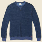 Dual Knit Crew Sweatshirt - Navy - Faherty - STAG Provisions - Tops - Fleece / Sweatshirt