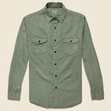Washed Chino Shirt - Olive - Faherty - STAG Provisions - Tops - L/S Woven - Solid