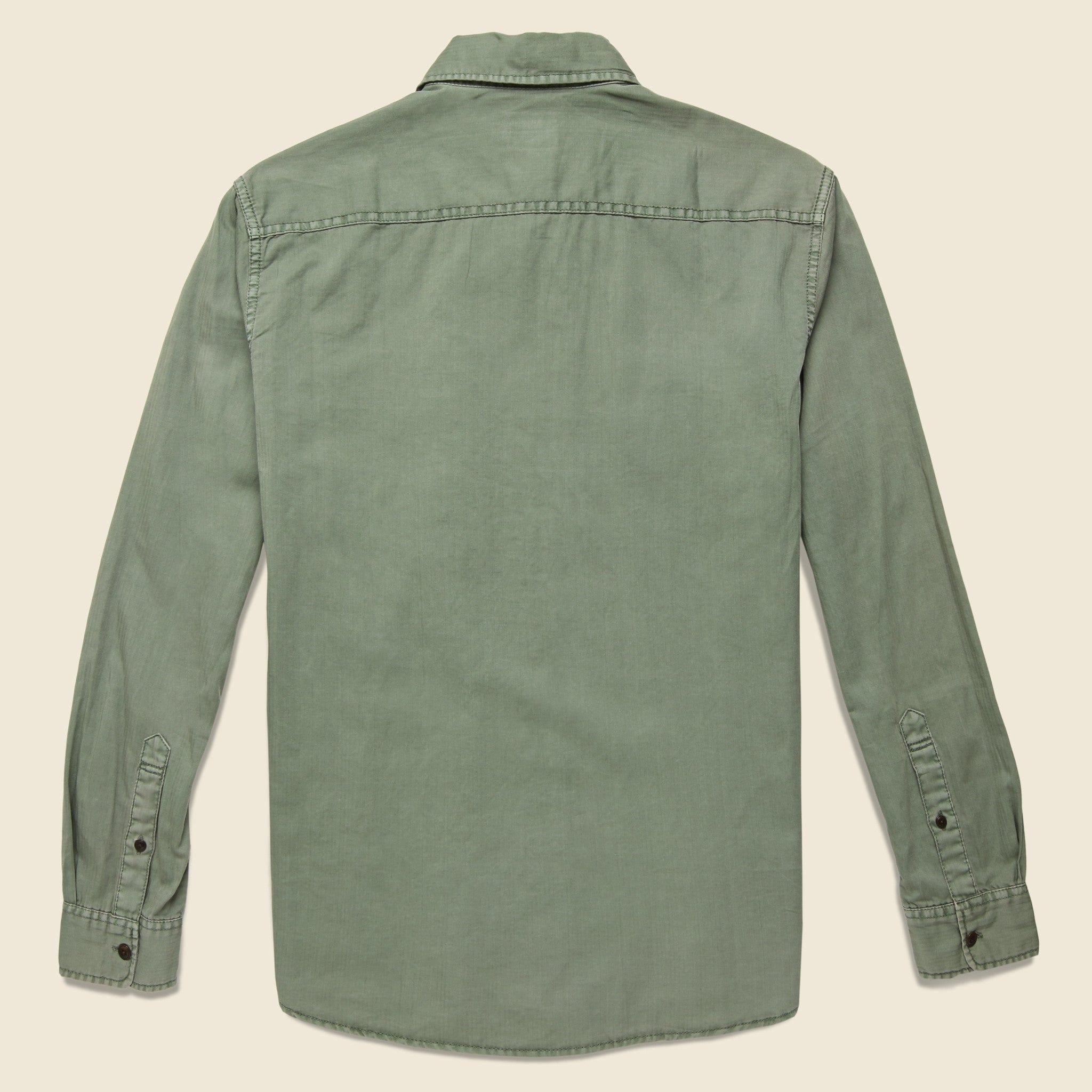 Washed Chino Shirt - Olive - Faherty - STAG Provisions - Tops - L/S Woven - Solid