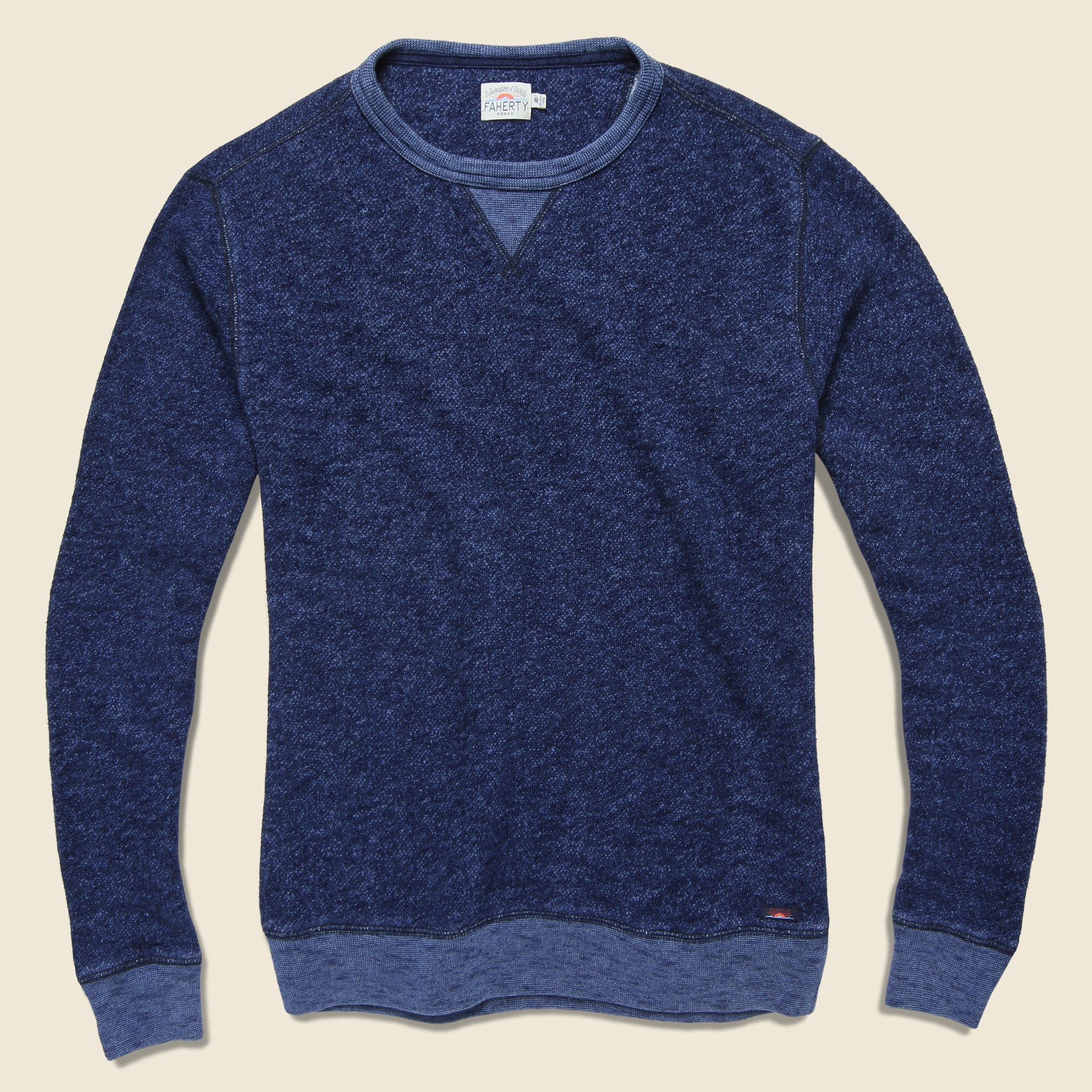 Marled Crewneck Sweatshirt - Indigo - Faherty - STAG Provisions - Tops - Fleece / Sweatshirt