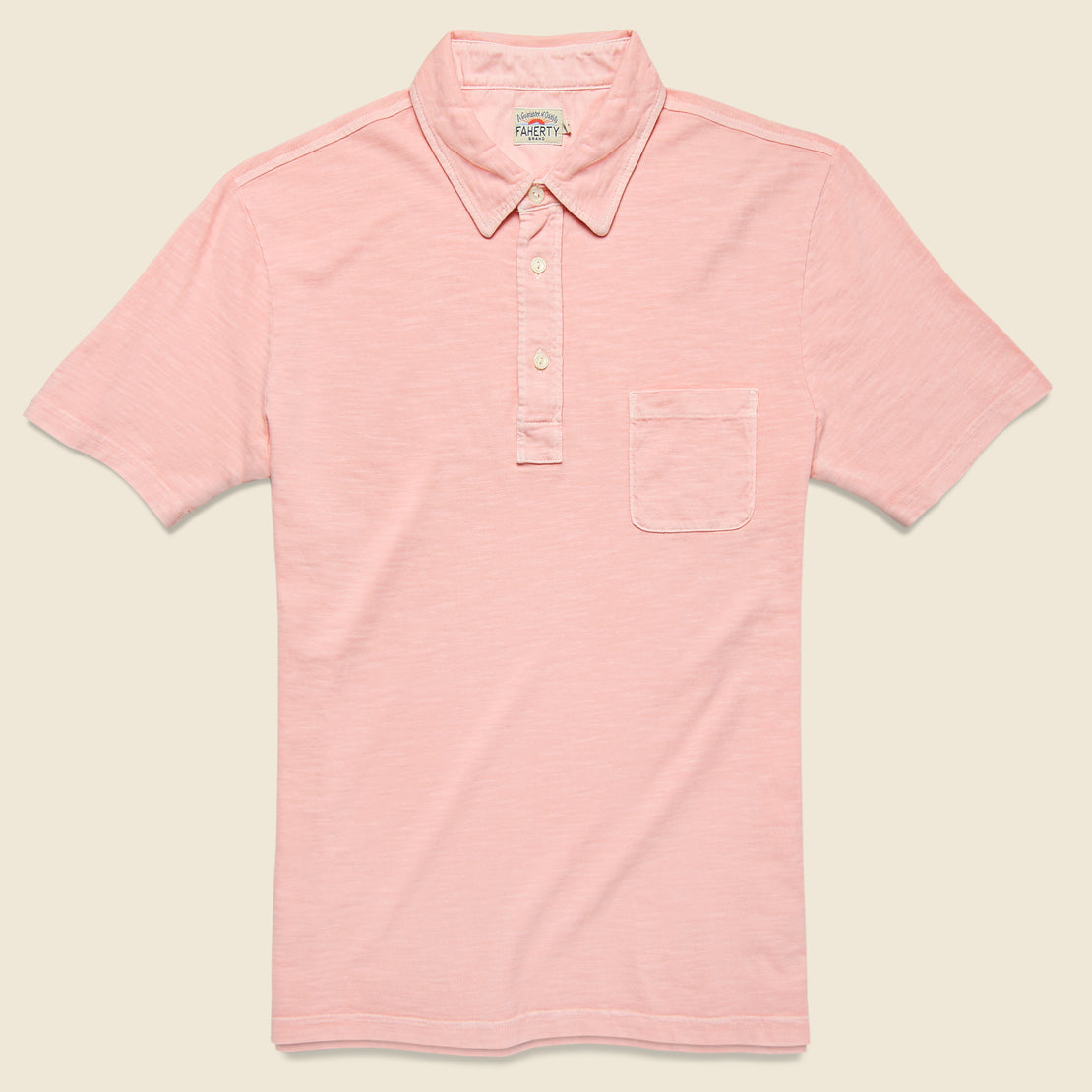 Faherty Garment Dyed Polo - Summer Pink