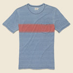 Surf Stripe Pocket Tee - Blue/Red - Faherty - STAG Provisions - Tops - S/S Tee