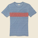 Surf Stripe Pocket Tee - Blue/Red - Faherty - STAG Provisions - Tops - S/S Tee
