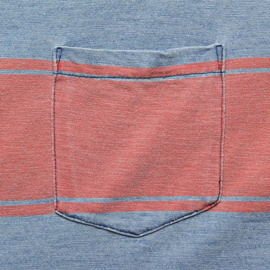 Surf Stripe Pocket Tee - Vintage Blue - Faherty - STAG Provisions - Tops - S/S Tee