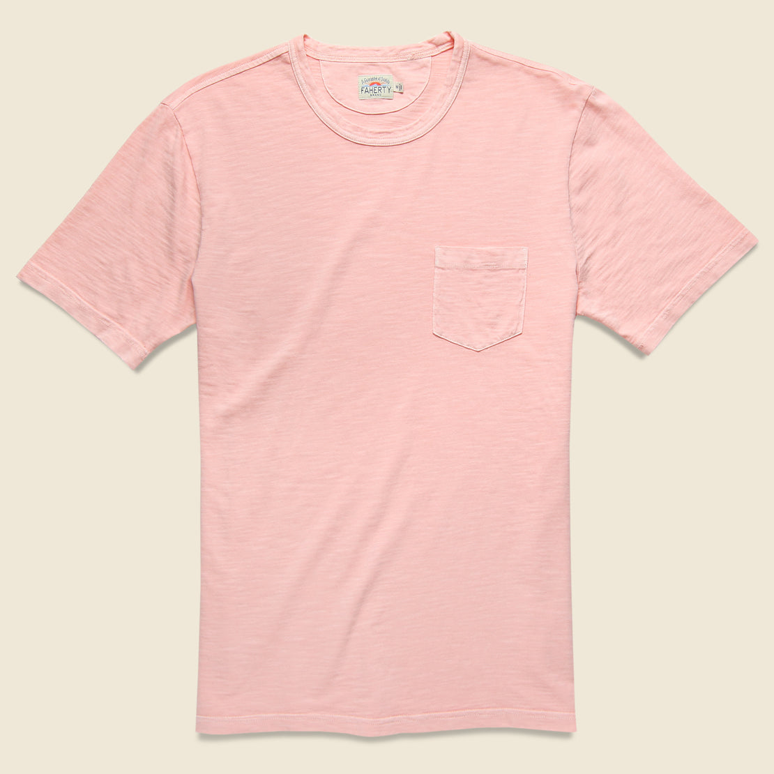 Faherty Garment Dye Pocket Tee - Summer Pink