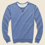 Birdseye Crew Sweatshirt - Washed Indigo - Faherty - STAG Provisions - Tops - Fleece / Sweatshirt