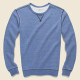 Birdseye Crew Sweatshirt - Washed Indigo - Faherty - STAG Provisions - Tops - Fleece / Sweatshirt