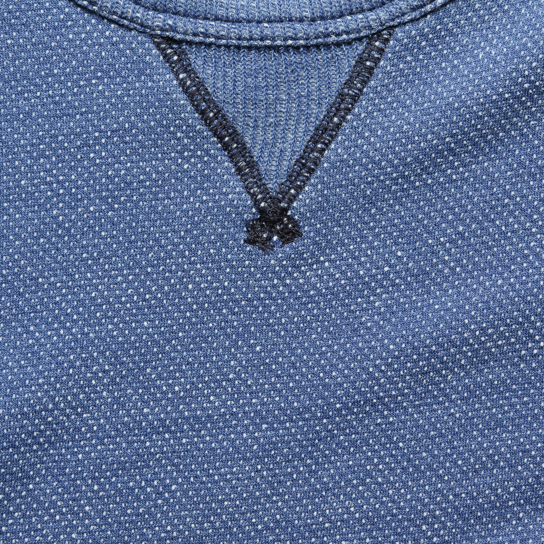 Birdseye Crew Sweatshirt - Washed Indigo - Faherty - STAG Provisions - Tops - Fleece / Sweatshirt