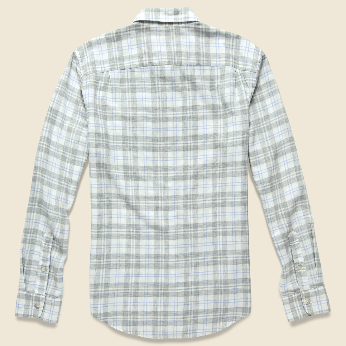 Signature Washed Twill Shirt - Grey/Cream - Faherty - STAG Provisions - Tops - L/S Woven - Plaid