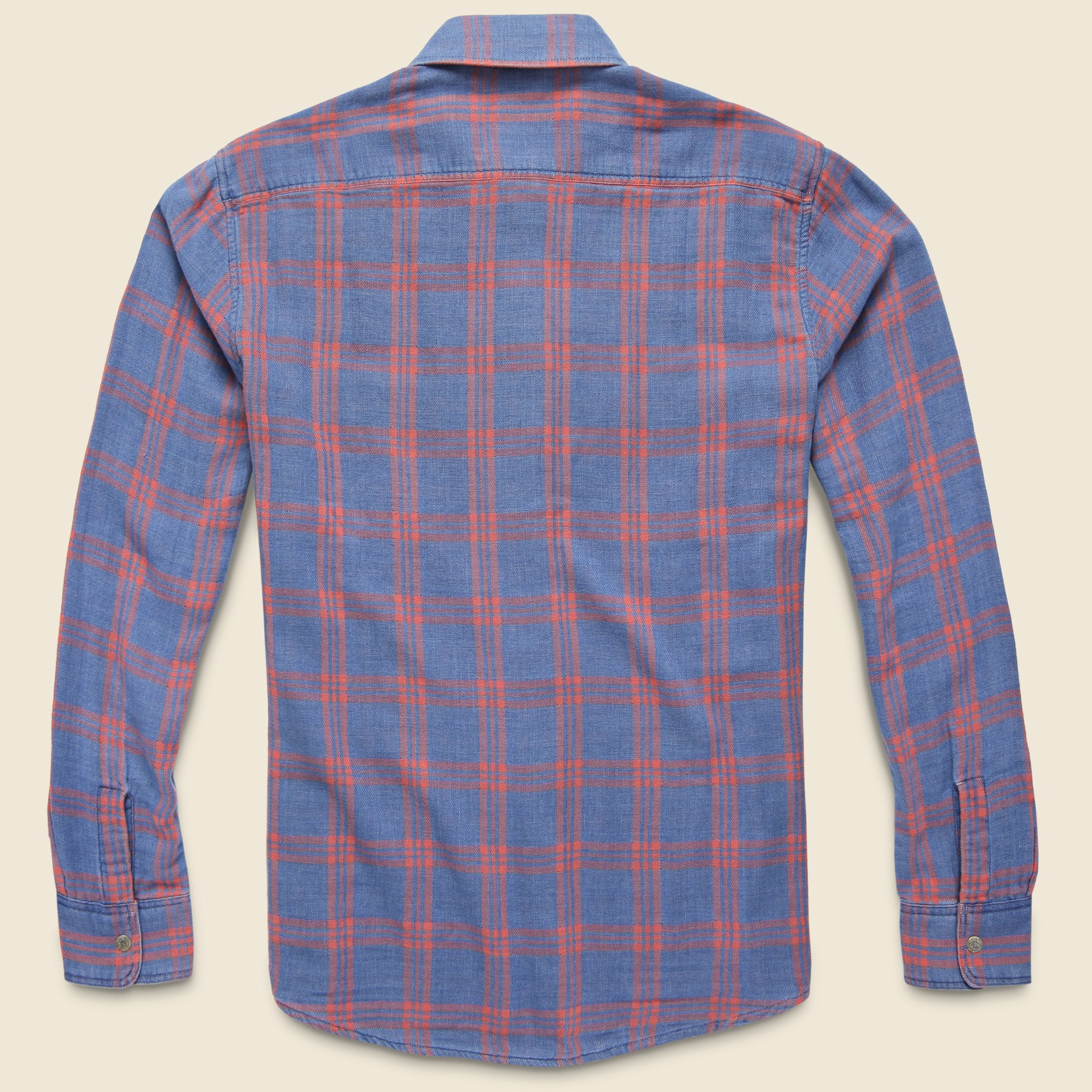 Reversible Belmar Shirt - Indigo/Red Plaid - Faherty - STAG Provisions - Tops - L/S Woven - Plaid
