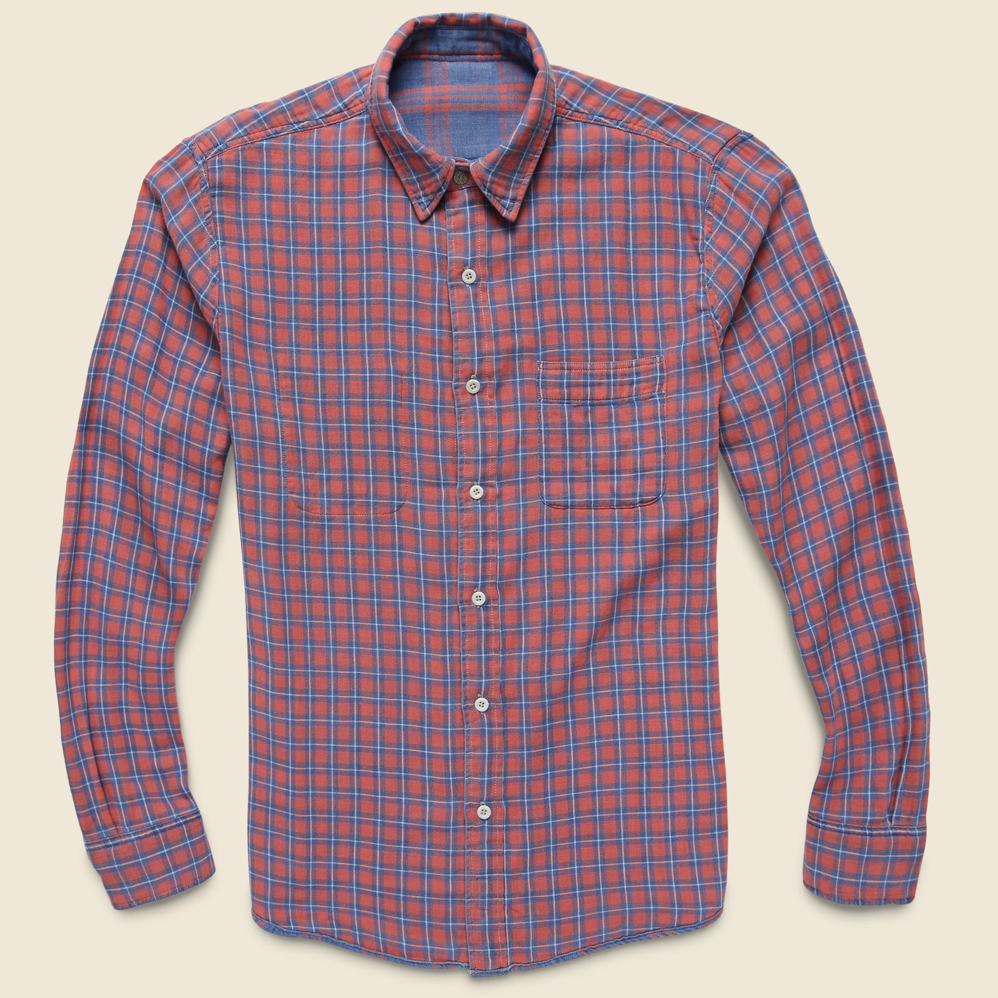 
                          Reversible Belmar Shirt - Indigo/Red Plaid - Faherty - STAG Provisions - Tops - L/S Woven - Plaid
                        