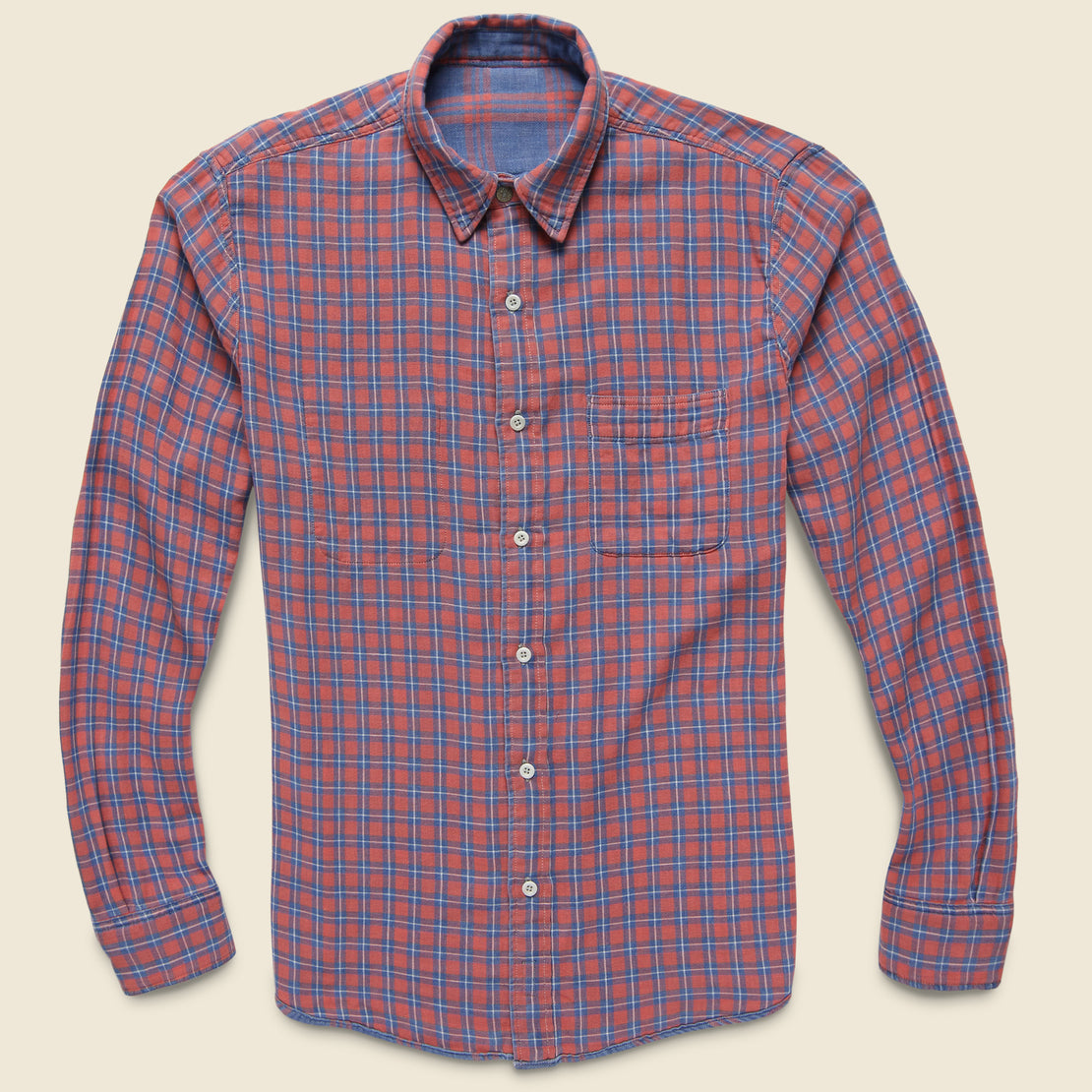 Reversible Belmar Shirt - Indigo/Red Plaid