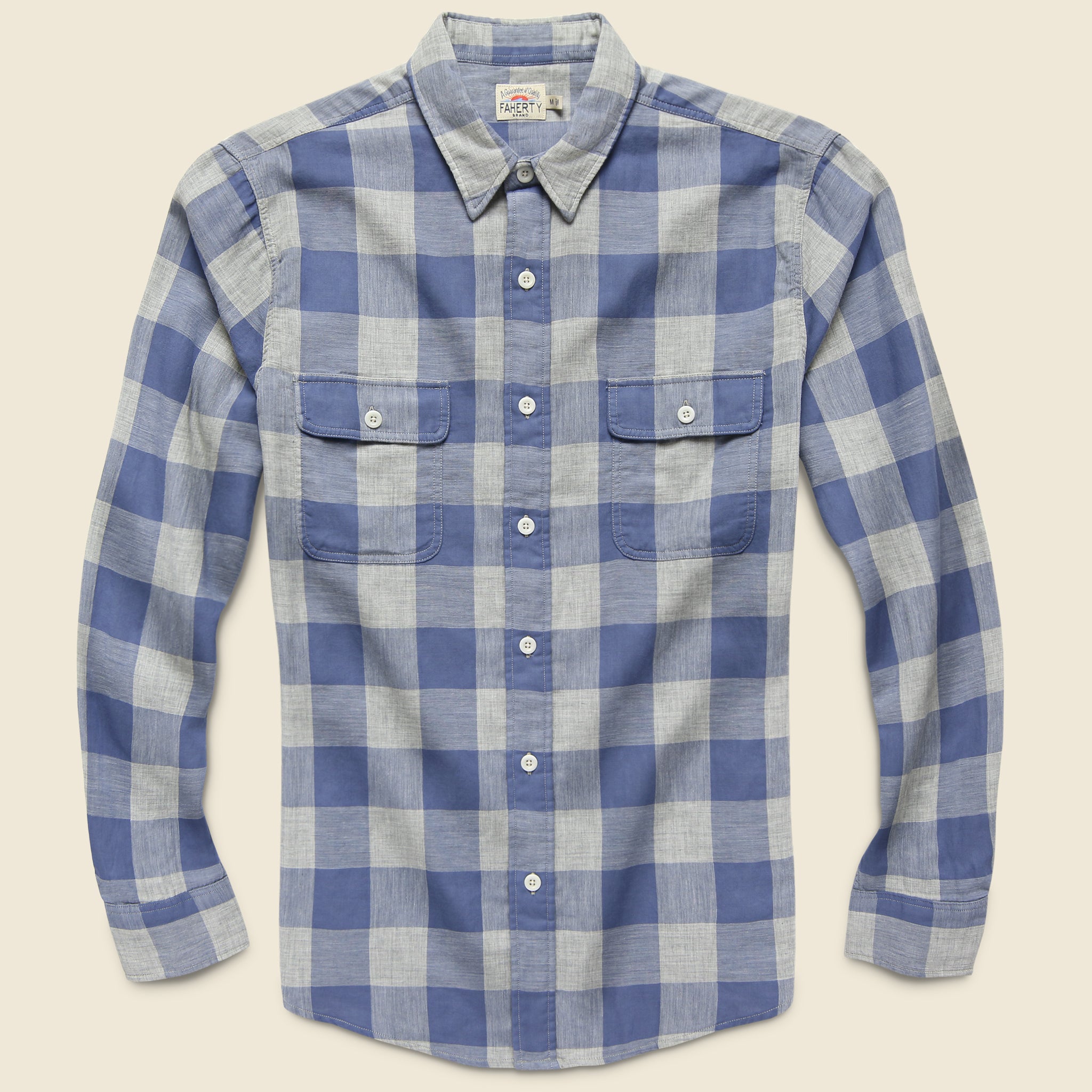 Belmar Workshirt - Grey Buffalo Check - Faherty - STAG Provisions - Tops - L/S Woven - Plaid