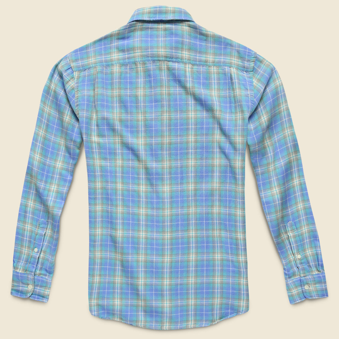 Organic Cotton Field Shirt - Green Blue Plaid
