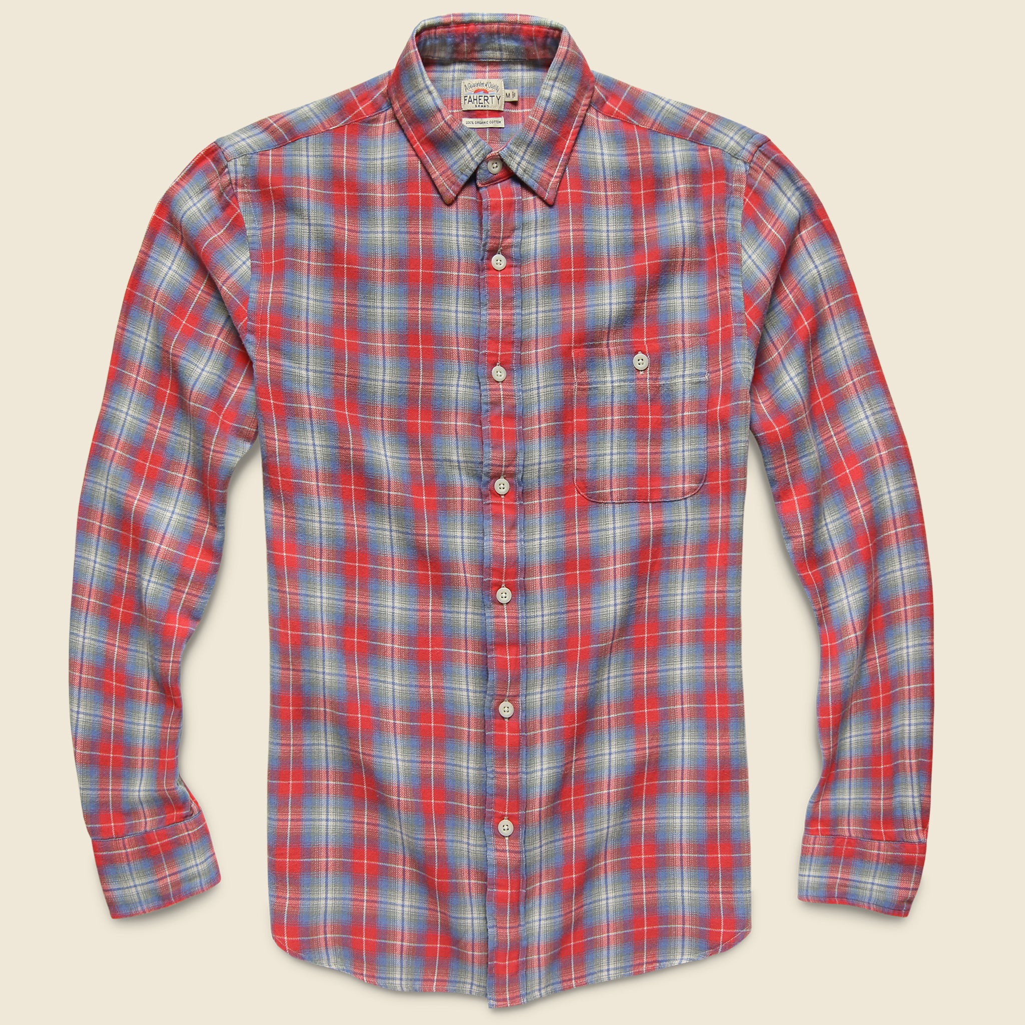 Organic Cotton Field Shirt - Red Blue Plaid - Faherty - STAG Provisions - Tops - L/S Woven - Plaid