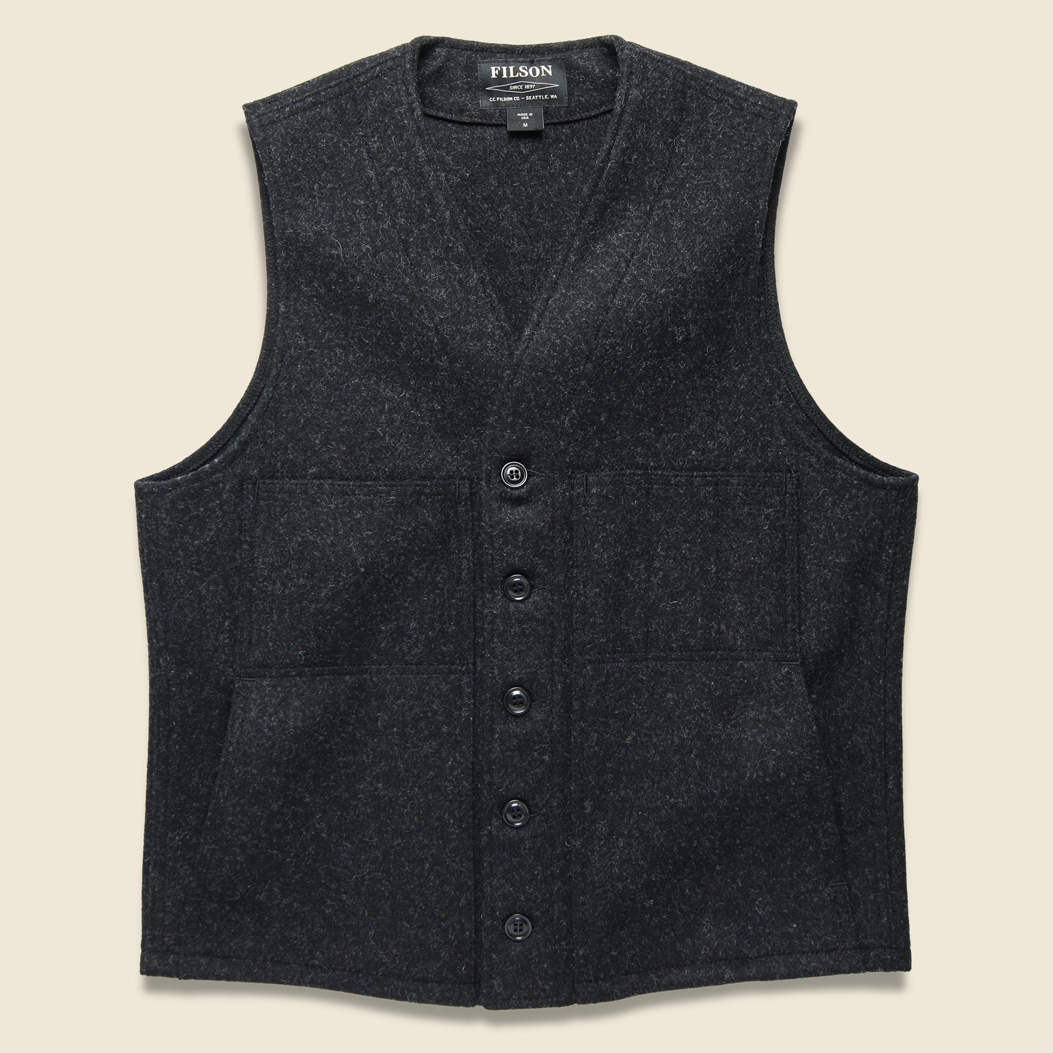 Mackinaw Wool Vest - Charcoal - Filson - STAG Provisions - Outerwear - Vest
