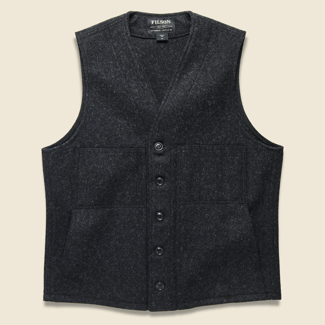 Filson Mackinaw Wool Vest - Charcoal