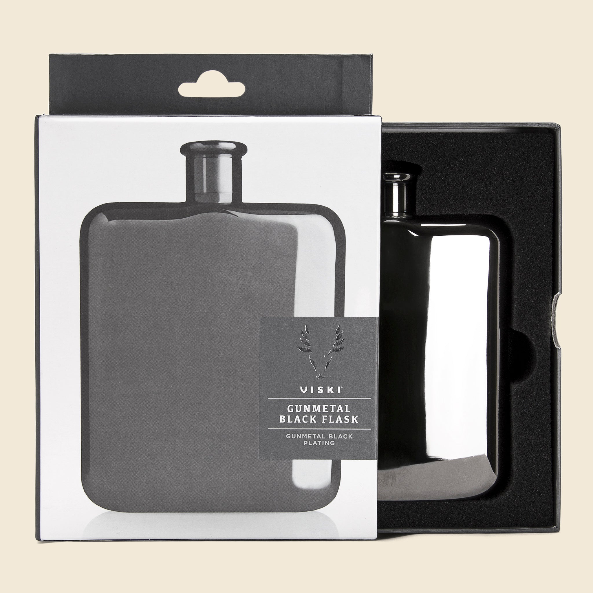 
                          Polished Flask - Gunmetal Black - Barware - STAG Provisions - Gift - Glassware / Barware
                        