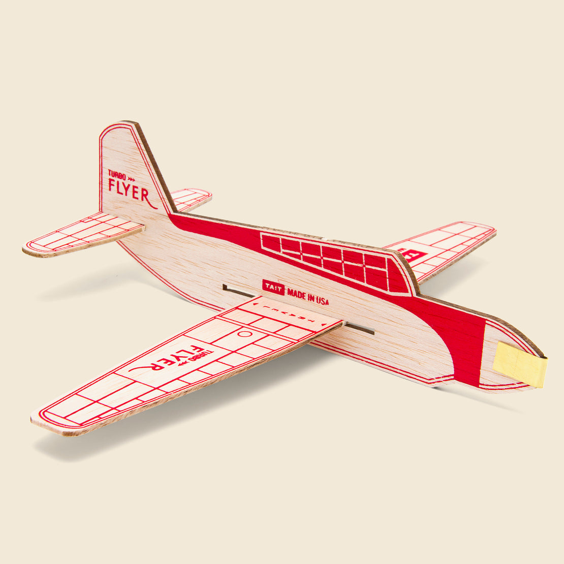 Home Turbo Flyer Balsa Airplane Kit - Red