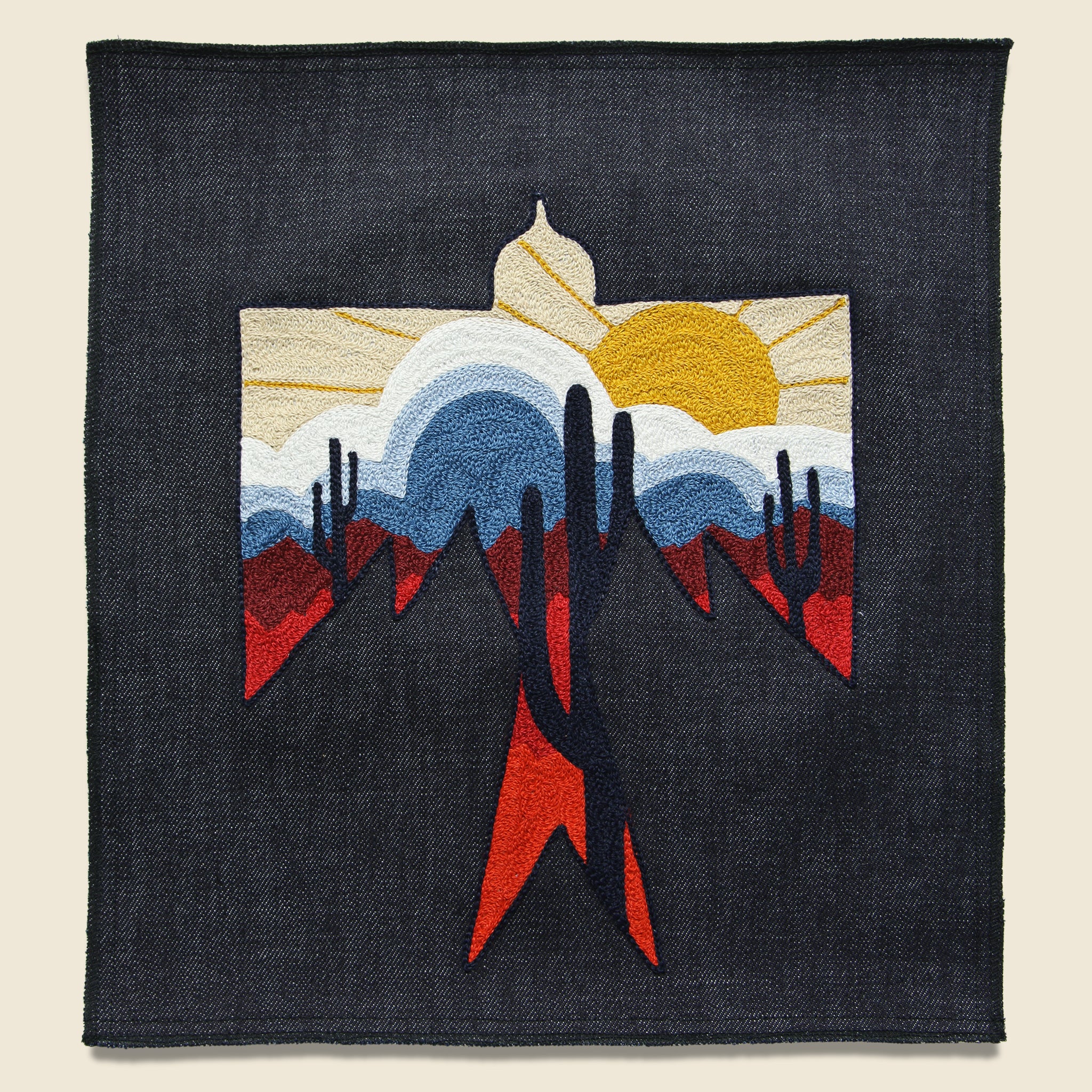 Large Direct Stitch Embroidery - Saguaro Geo Thunderbird - Fort Lonesome - STAG Provisions - Accessories - Patches