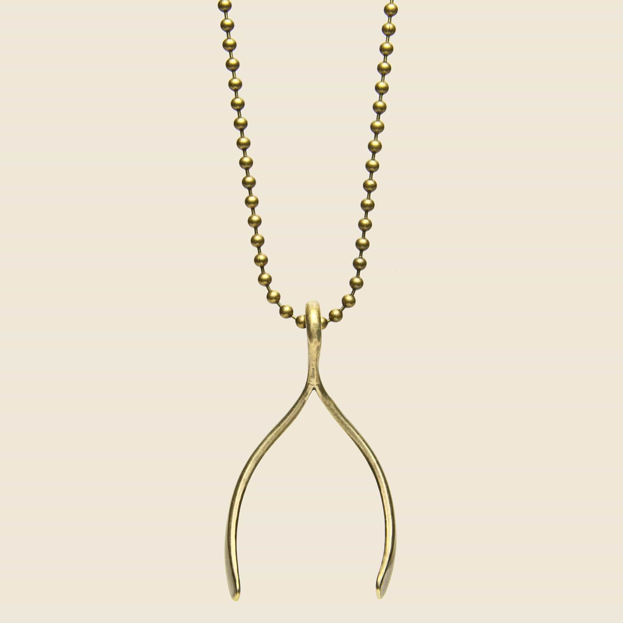Wishbone Necklace - Brass - Giles & Brother - STAG Provisions - Accessories - Necklaces