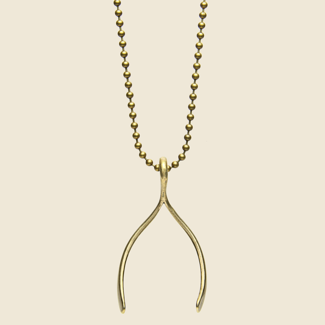 Giles & Brother Wishbone Necklace - Brass