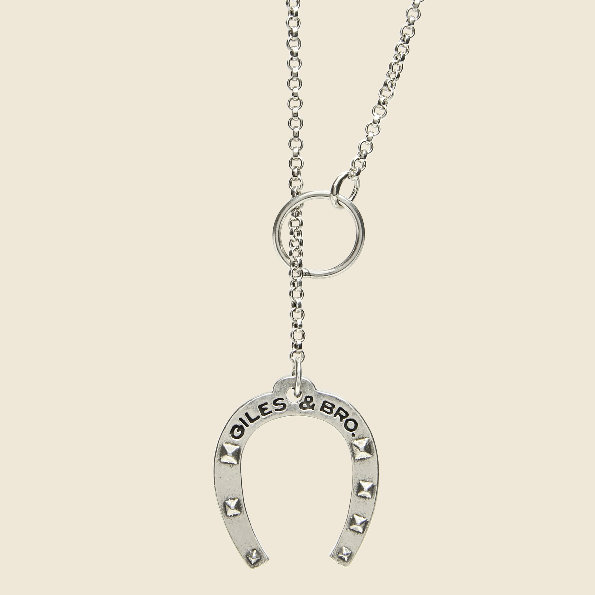 Fine Horseshoe Lariat Necklace - Sterling Silver - Giles & Brother - STAG Provisions - Accessories - Necklaces