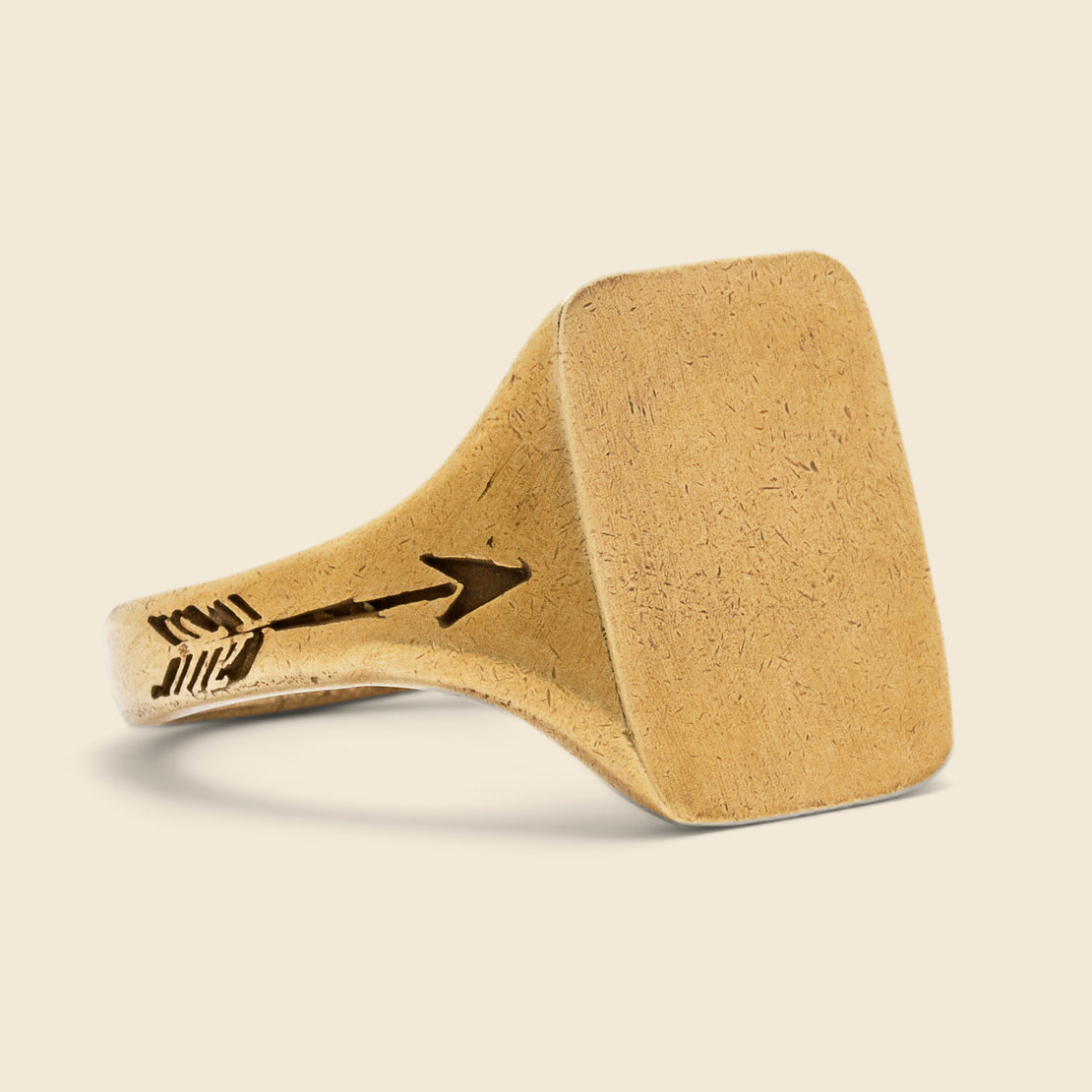 Giles & Brother The Rectangle Signet Ring - Brass