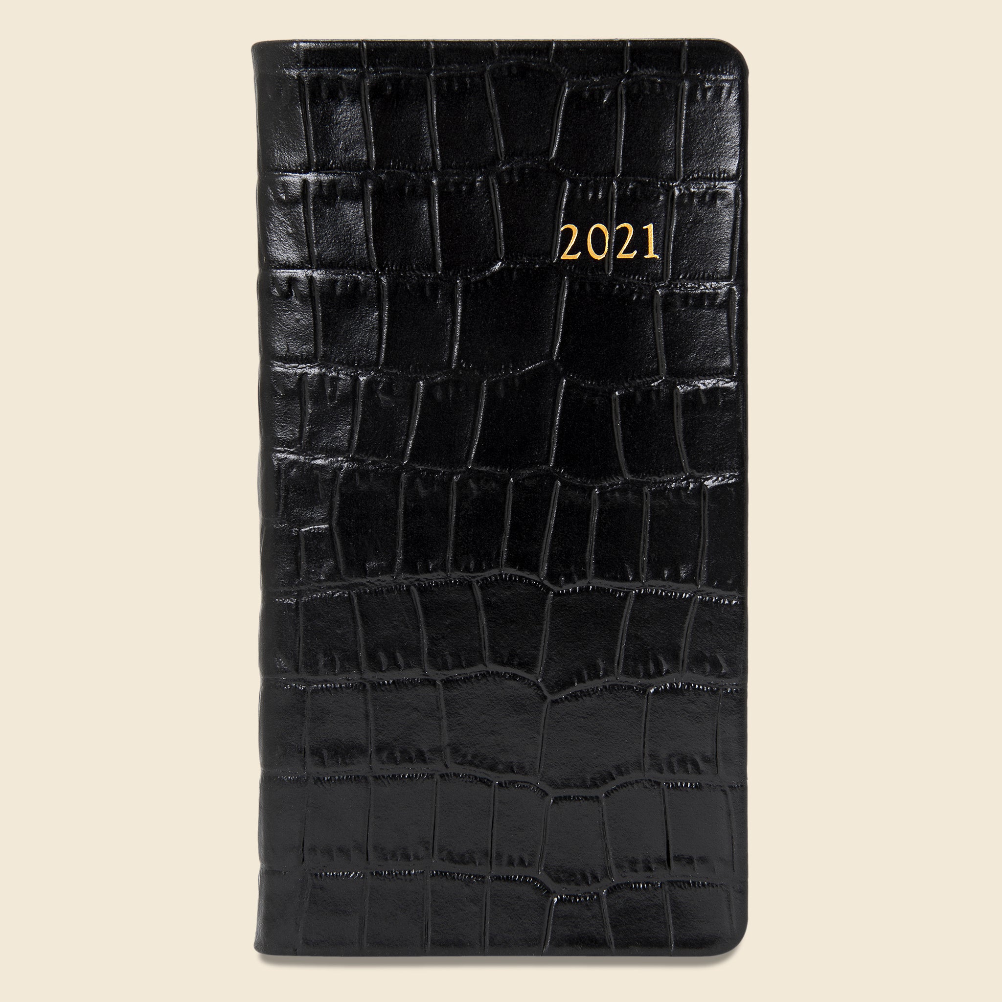2021 Embossed Leather Pocket Datebook - Black Crocodile - Paper Goods - STAG Provisions - Gift - Stationery