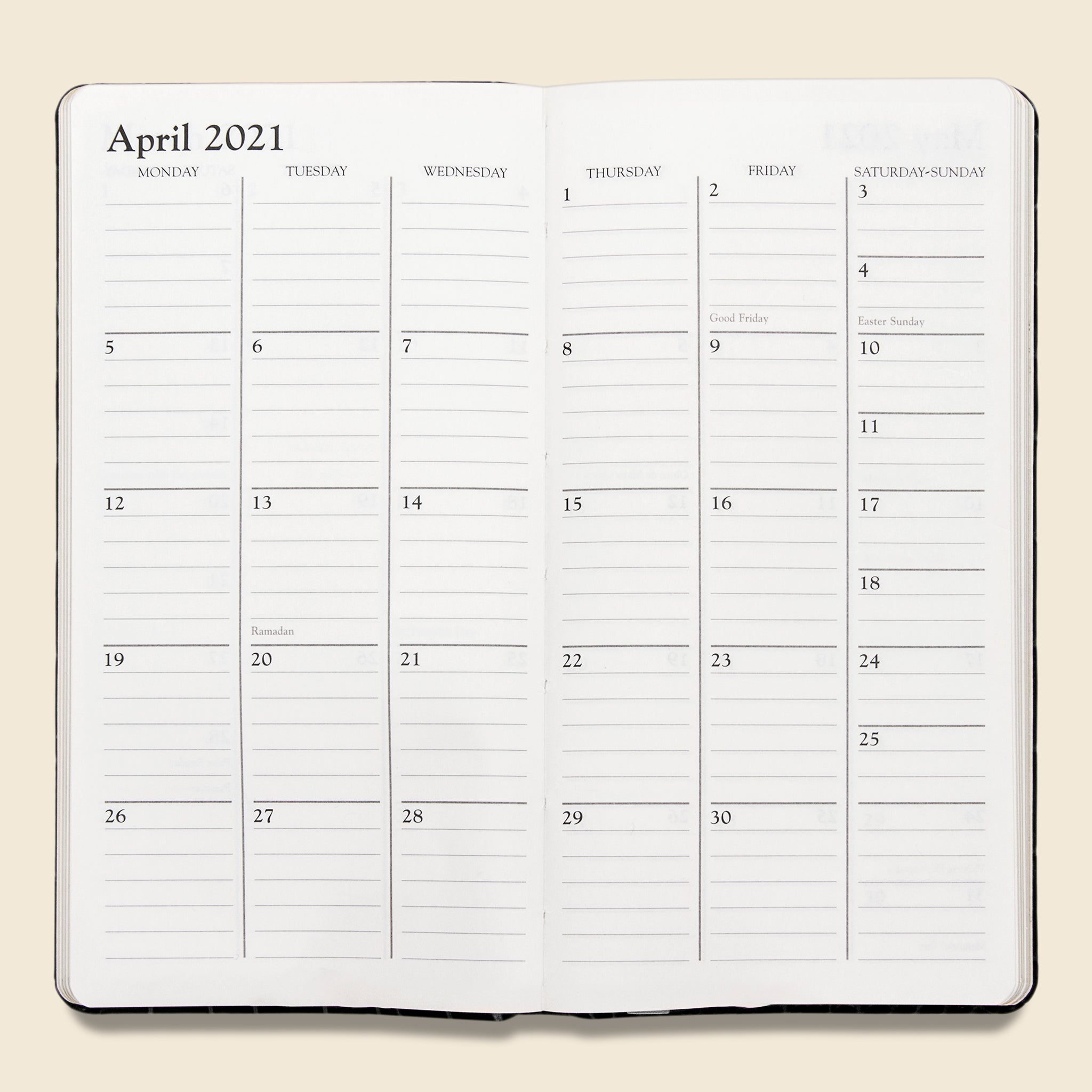 2021 Embossed Leather Pocket Datebook - Black Crocodile - Paper Goods - STAG Provisions - Gift - Stationery