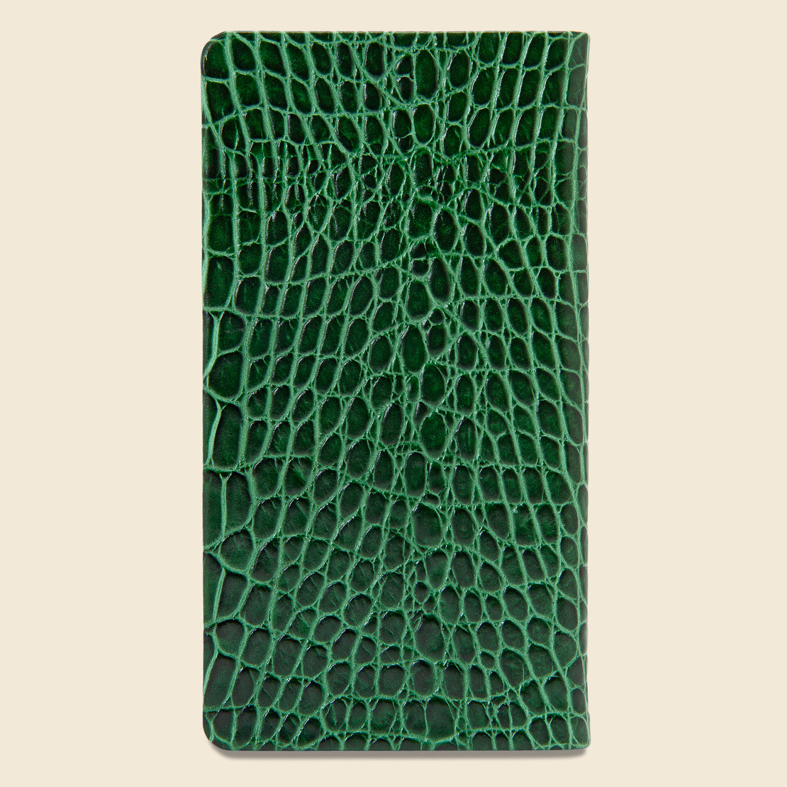 2021 Embossed Leather Pocket Datebook - Emerald Crocodile