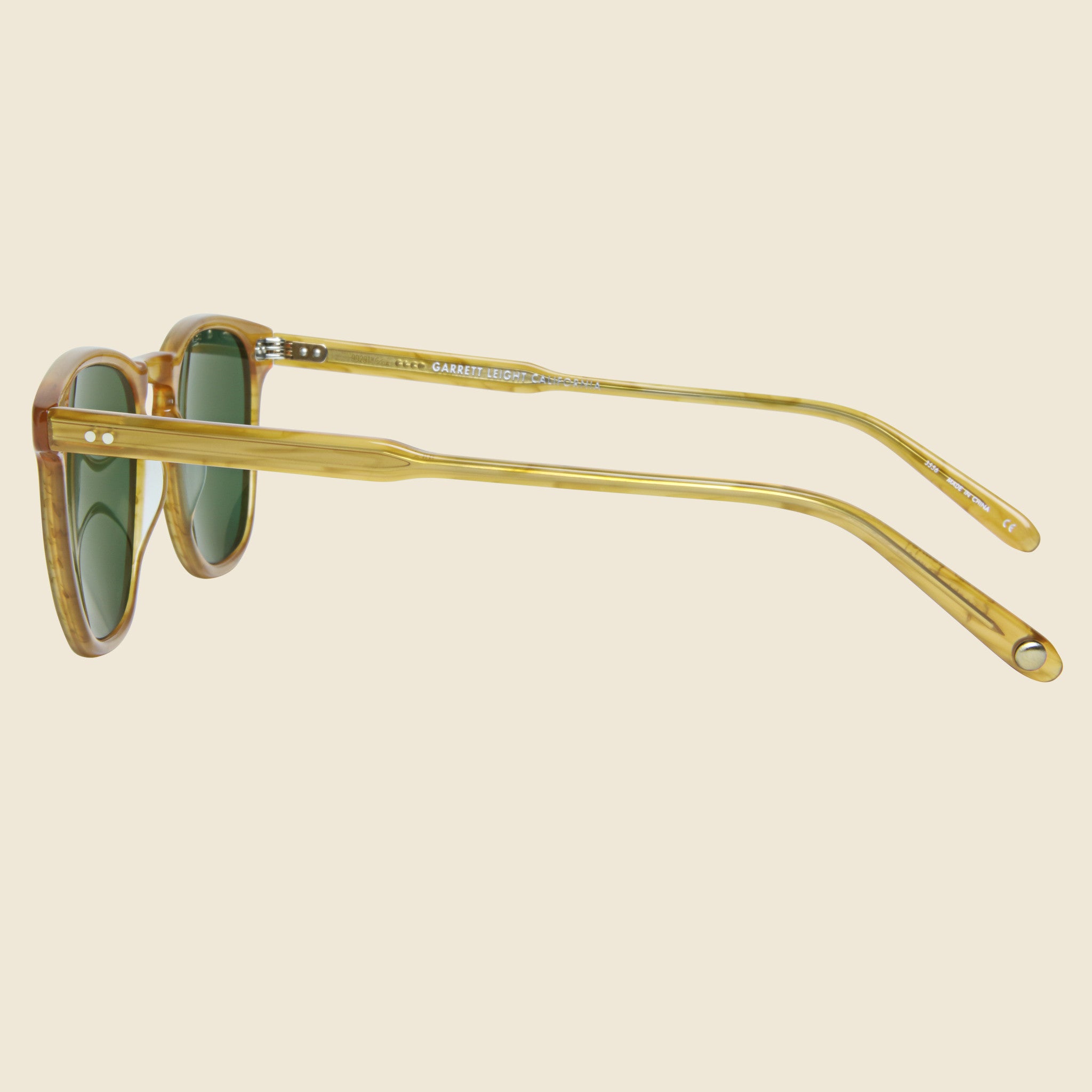 
                          Brooks 47mm - Butterscotch/Green Polarized - Garrett Leight - STAG Provisions - Accessories - Eyewear
                        