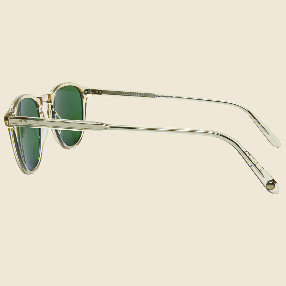Hampton 46mm - Champagne/Green - Garrett Leight - STAG Provisions - Accessories - Eyewear