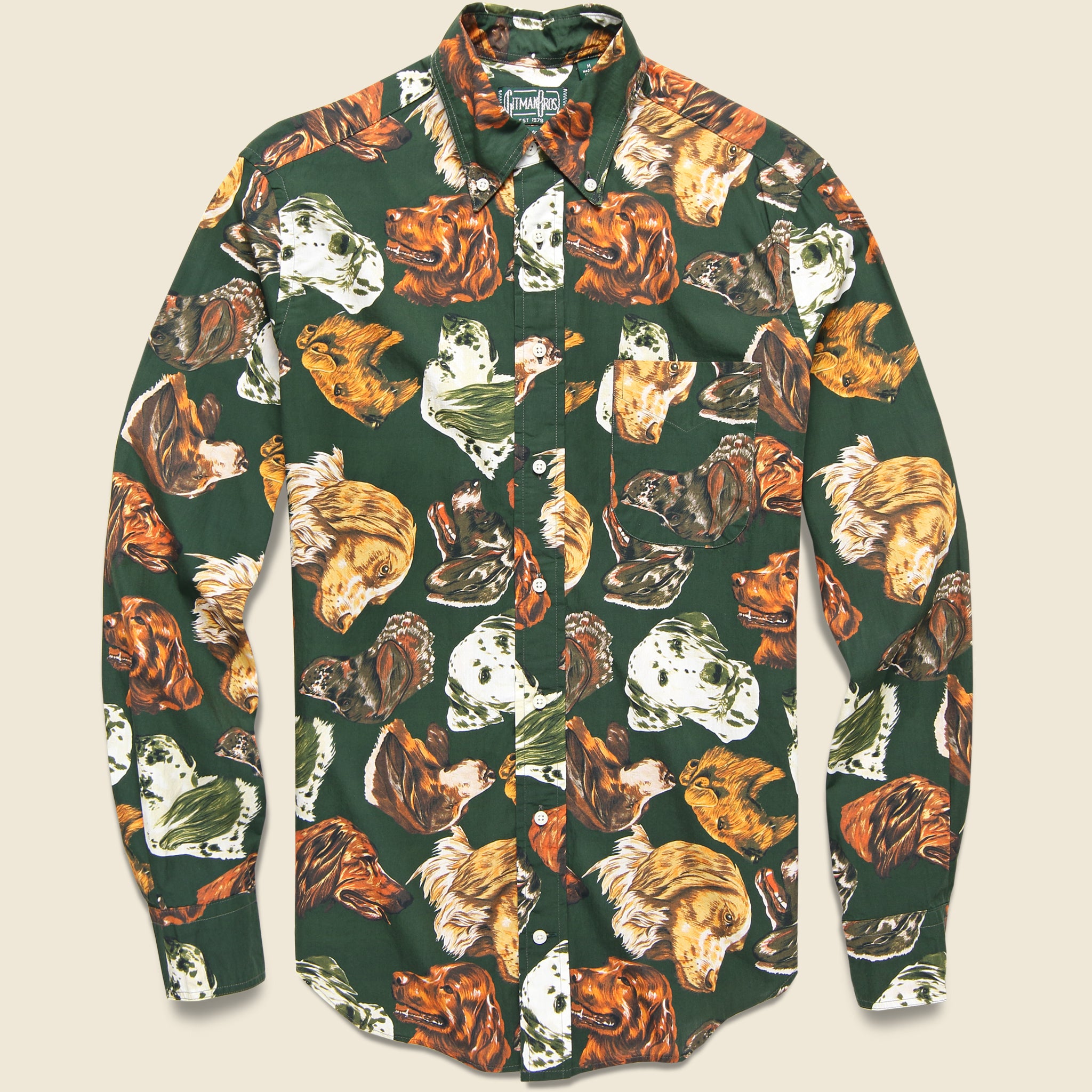 Man's Best Friend Shirt - Green - Gitman Vintage - STAG Provisions - Tops - L/S Woven - Other Pattern