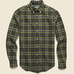 High-density Twill Shirt - Olive - Gitman Vintage - STAG Provisions - Tops - L/S Woven - Plaid
