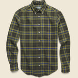 High-density Twill Shirt - Olive - Gitman Vintage - STAG Provisions - Tops - L/S Woven - Plaid