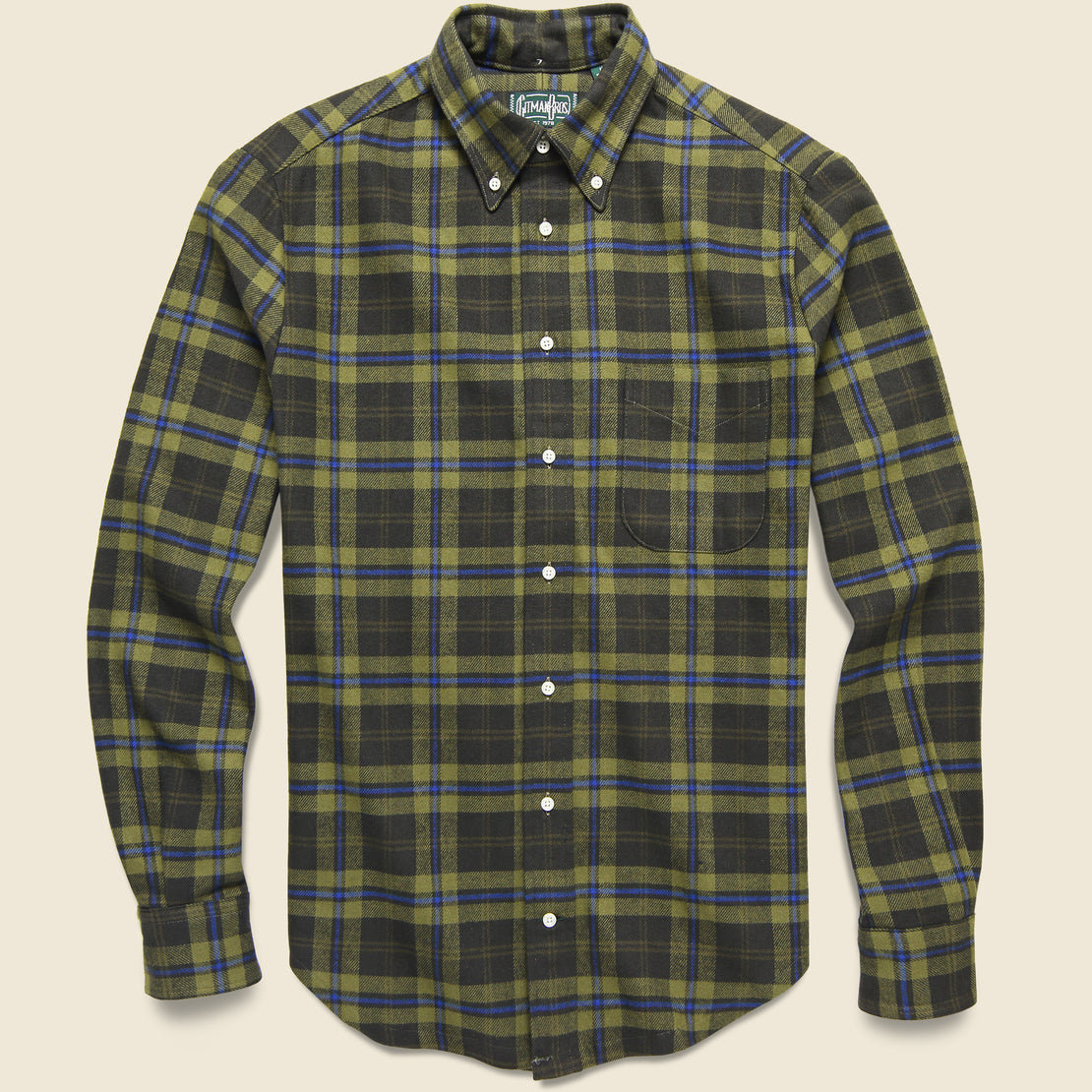 Gitman Vintage High-density Twill Shirt - Olive