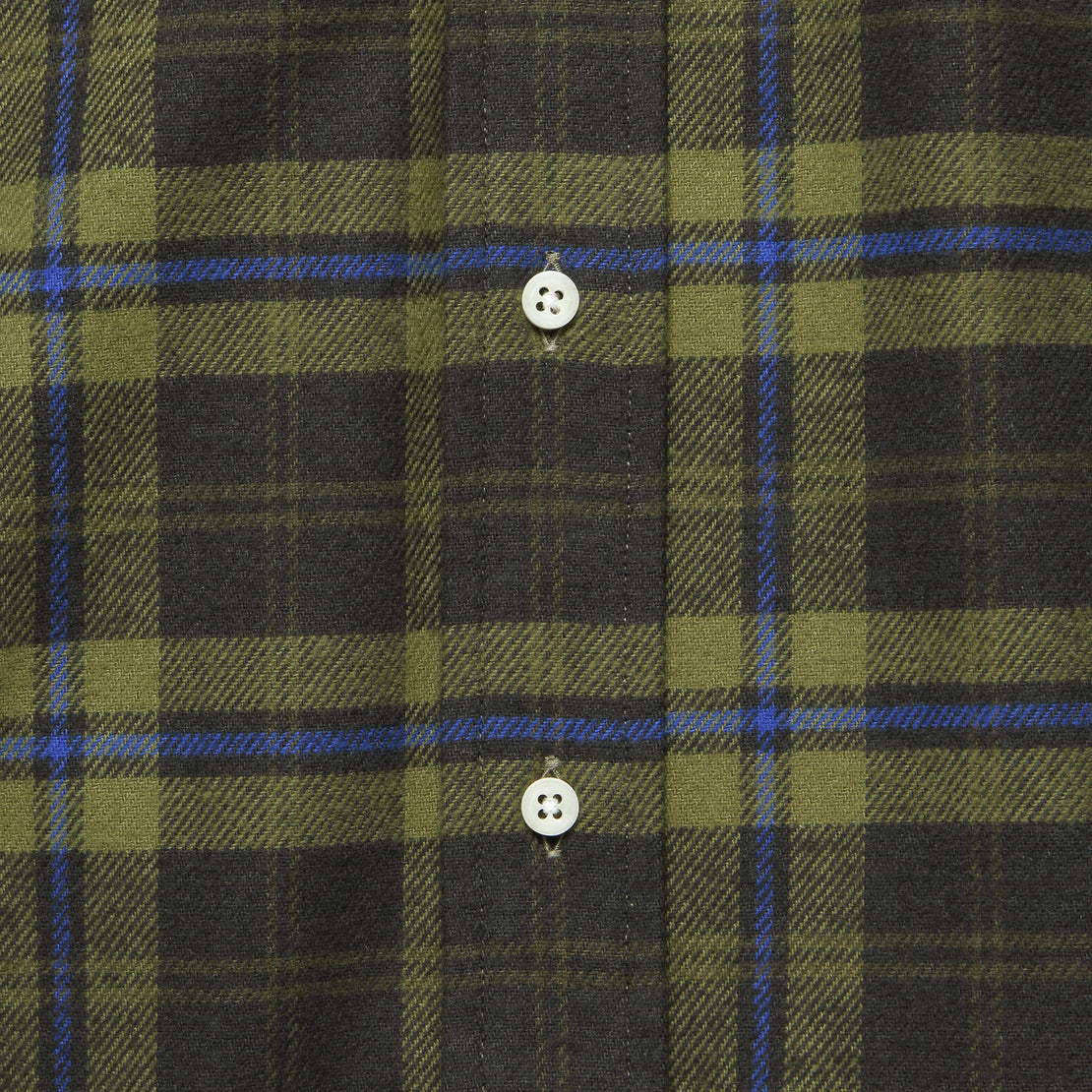 High-density Twill Shirt - Olive - Gitman Vintage - STAG Provisions - Tops - L/S Woven - Plaid