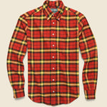 High-density Twill Shirt - Red - Gitman Vintage - STAG Provisions - Tops - L/S Woven - Plaid