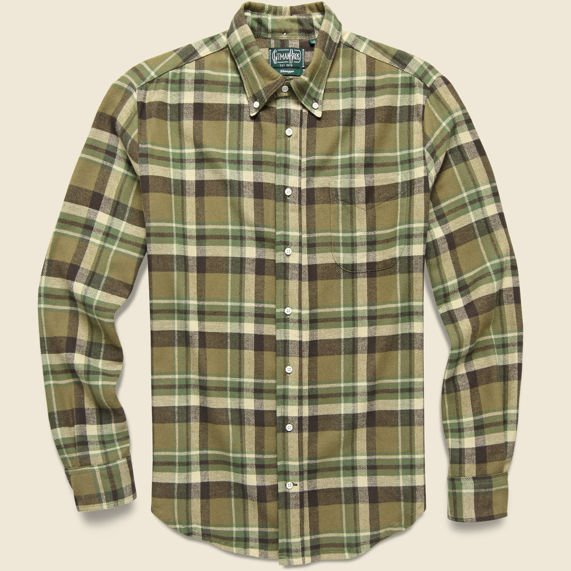 Gitman Vintage Country Plaid Shirt - Olive