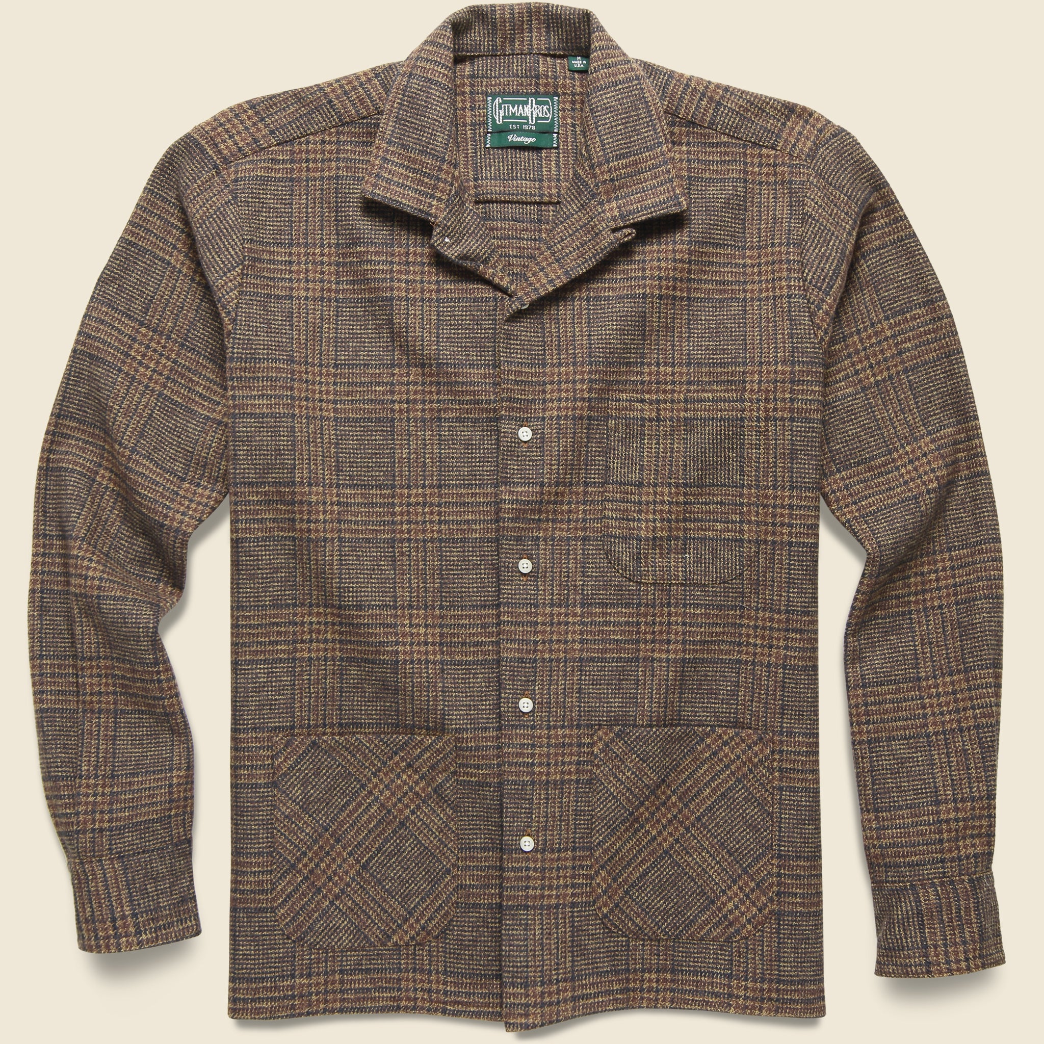 Cotton Tweed Check Shirt - Tan - Gitman Vintage - STAG Provisions - Tops - L/S Woven - Plaid