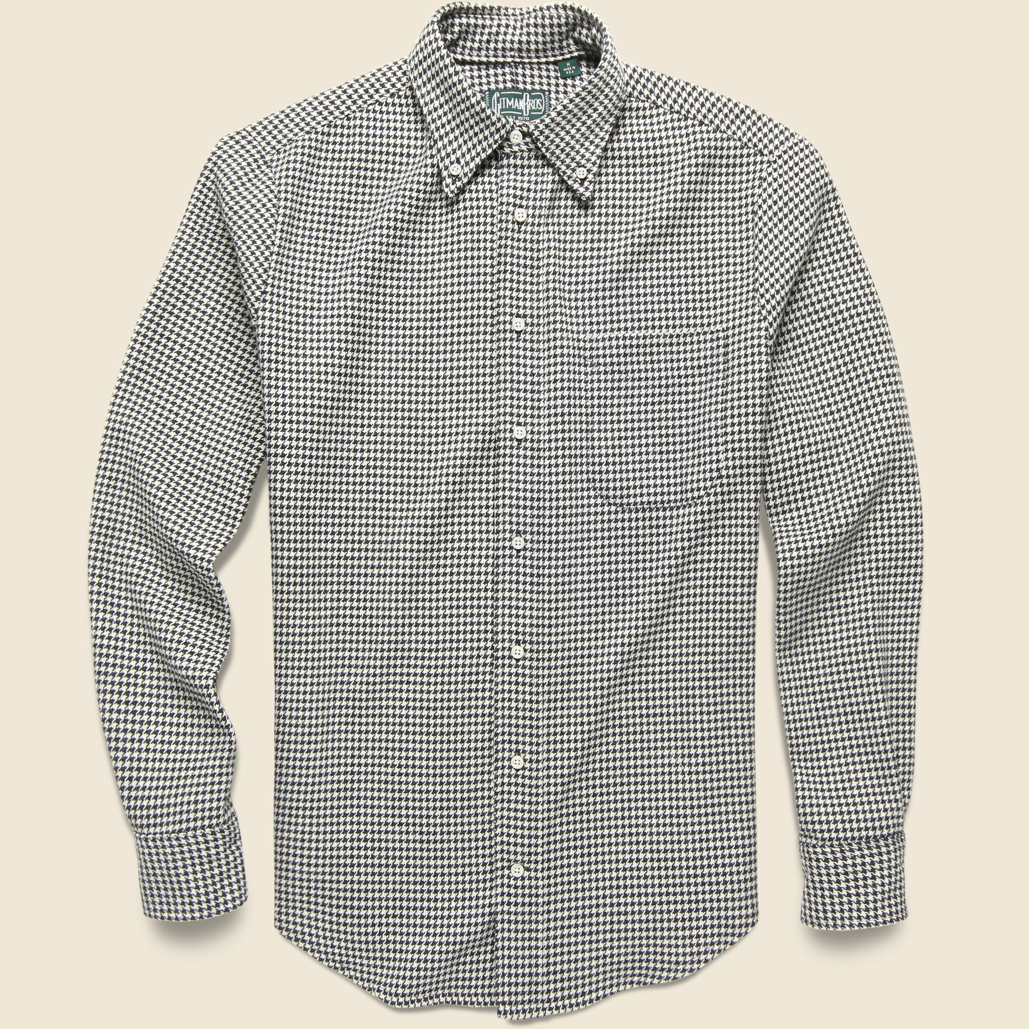 Houndstooth Triple Twist Yarn Shirt - Black - Gitman Vintage - STAG Provisions - Tops - L/S Woven - Plaid